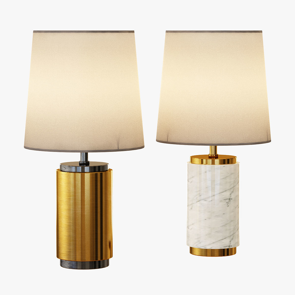 3d Model Small Pillar Table Lamp Antique Brass Small Pillar Table Lamp Antique Brass 3d Model Max 3ds Fbx 1