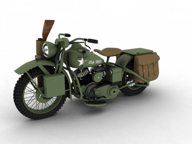 Harley Davidson WLA 1942 WW2 3D model | CGTrader