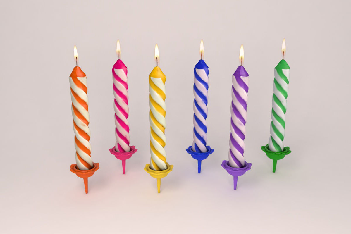 Birthday Candle 3D Model MAX OBJ FBX MTL