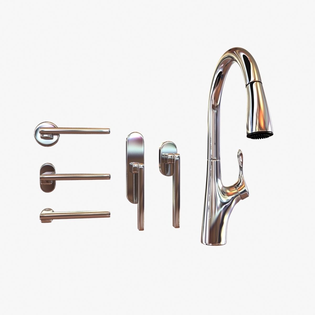 Blanco Napa Faucet And Valli And Valli Oberon Door Handle 3d Model