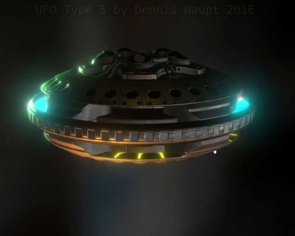 UFO Type 5 Animated and Game Ready