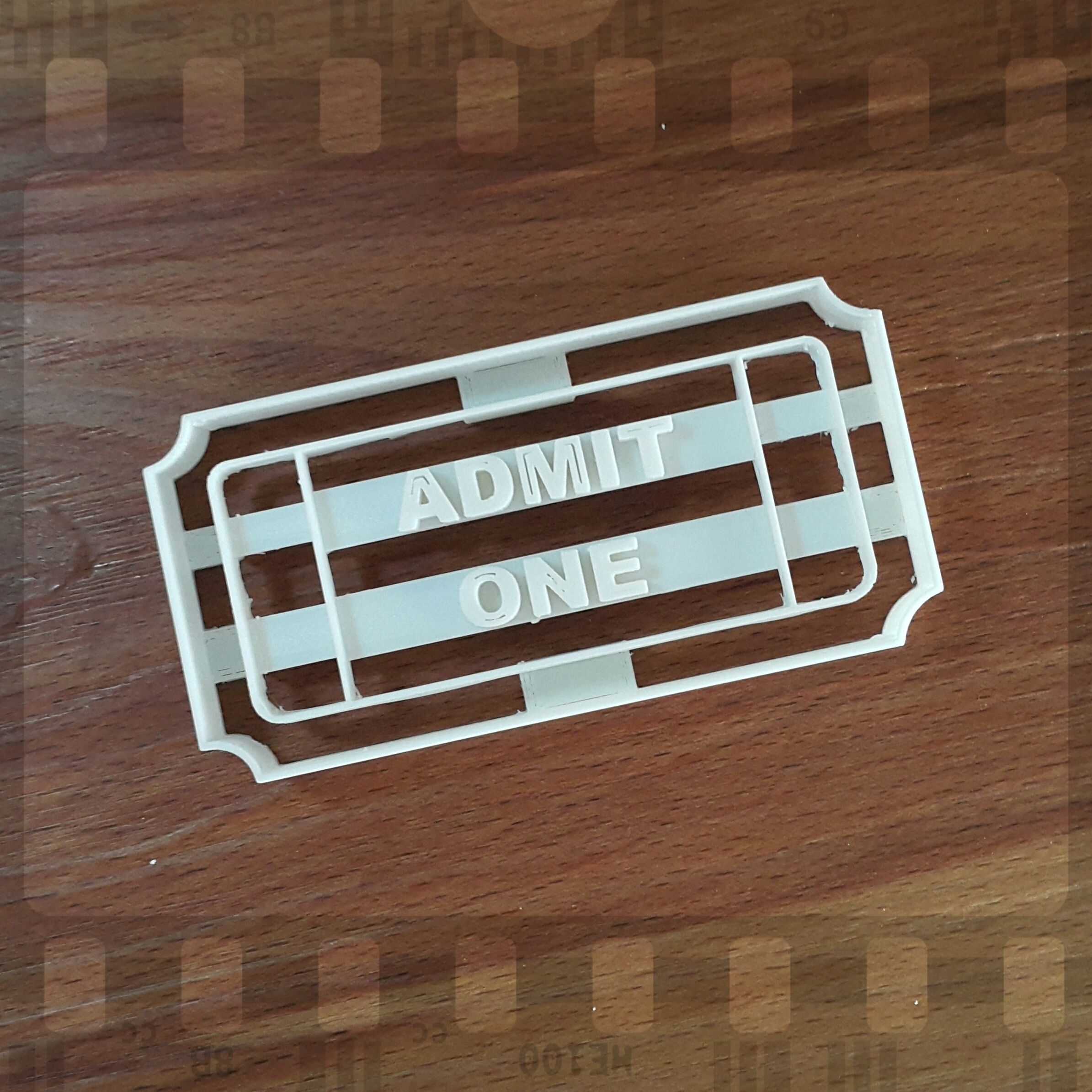 Admit 1 ticket cookie cutter