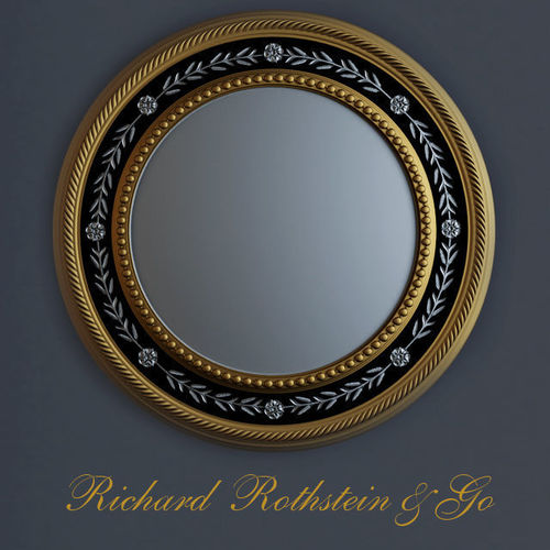 3D model Elegant Silver and Gold Round Mirror CGTrader
