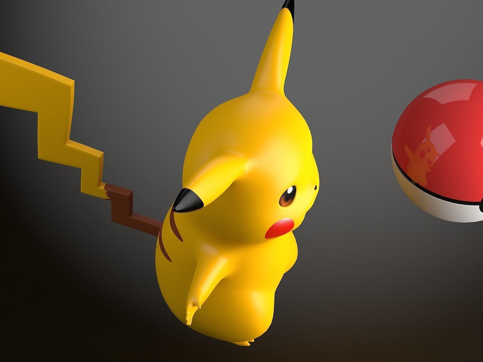 3D model Pikachu Pokemon rigged VR / AR / lowpoly rigged