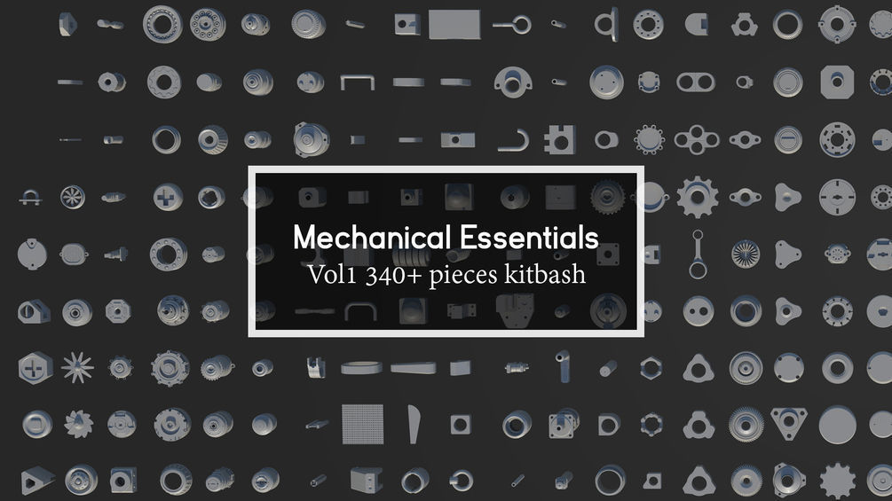 Mechanical Essentials Kitbash Vol1 340 pieces