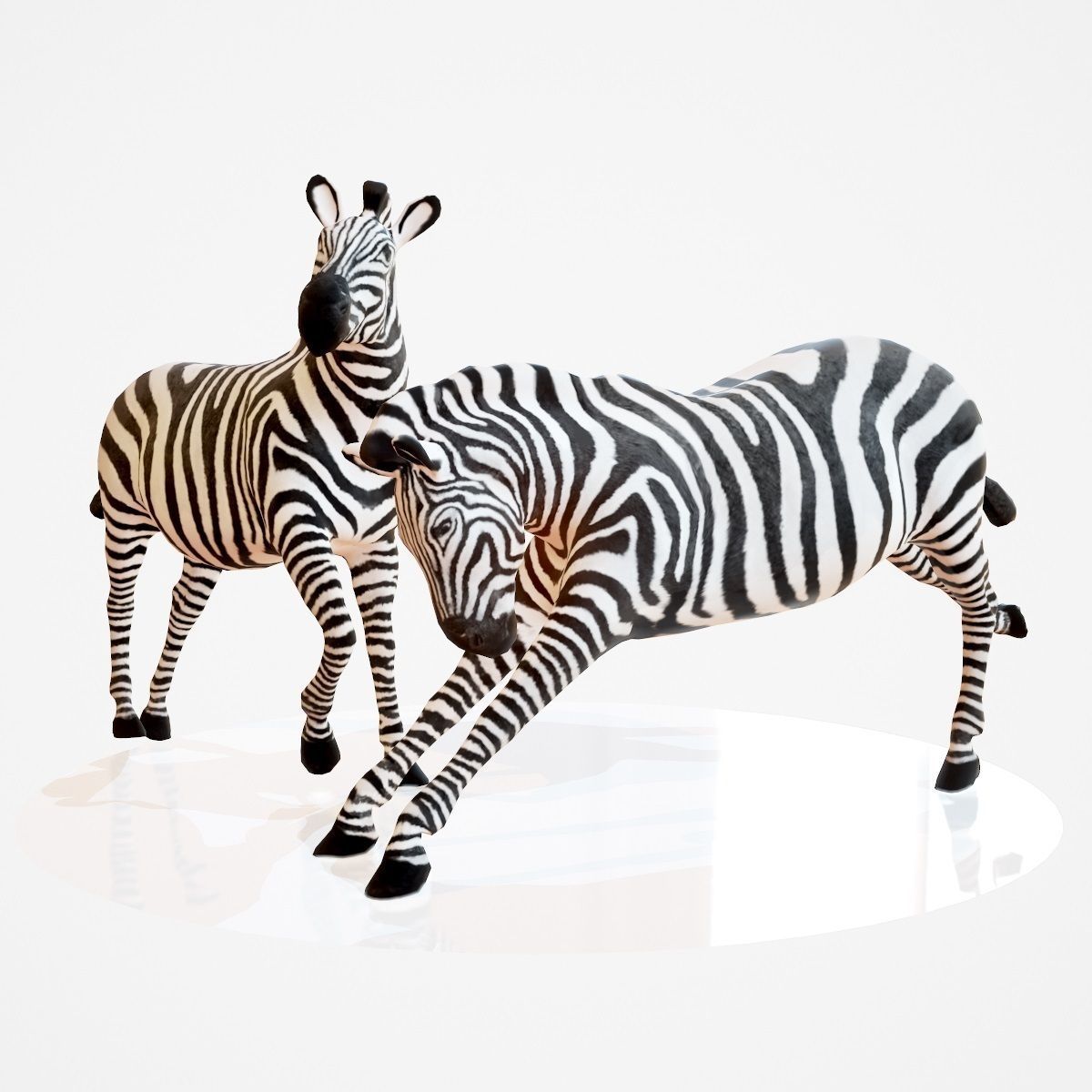 Zebra Rigged Low-poly 3D model