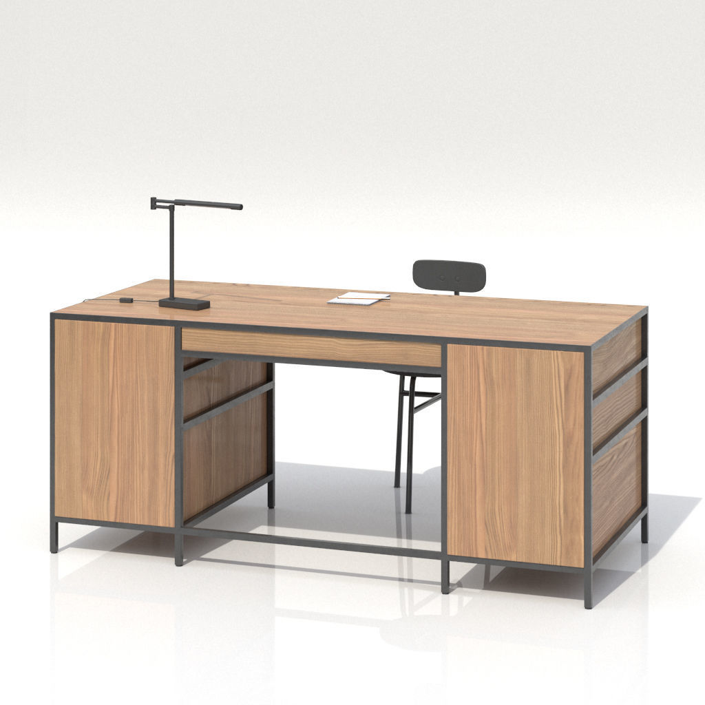 3d Model Work Desk Big Cgtrader Work Desk Big 3d Model Obj Fbx Ma Mb 4