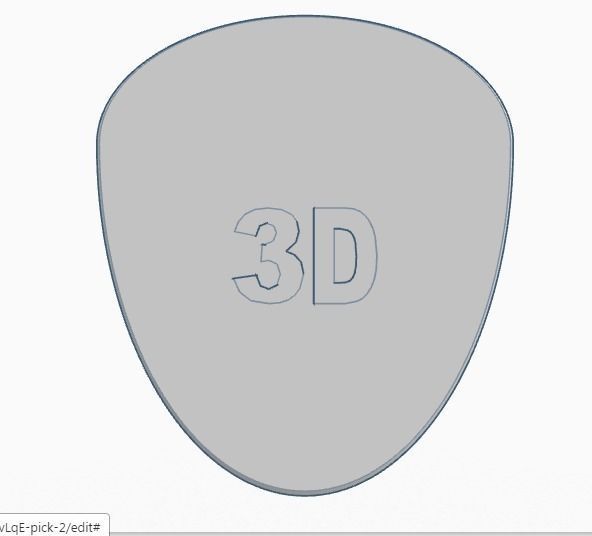 GUITAR PICK 3D 080 mm free 3D model 3D printable CGTrader