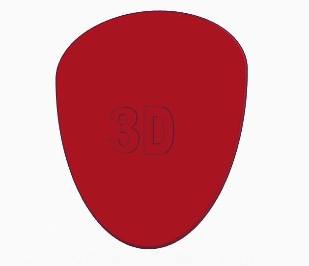 GUITAR PICK 3D 080 mm free 3D model 3D printable CGTrader