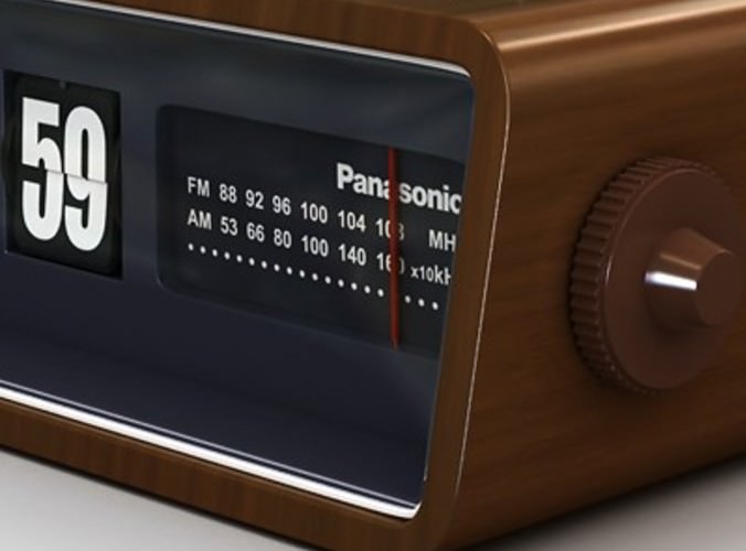 Retro Style Radio Alarm Flip Clock 3D Model MAX OBJ 3DS FBX C4D LWO LW