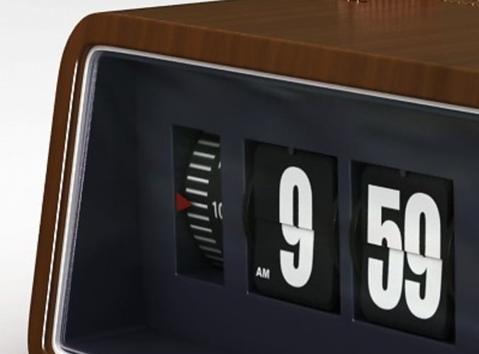 Retro Style Radio Alarm Flip Clock 3D Model MAX OBJ 3DS FBX C4D LWO LW