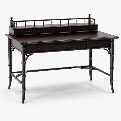 Asset Century Furniture Faux Bamboo Black Desk Century Furniture Faux Bamboo Black Desk Vr Ar Low Poly Model