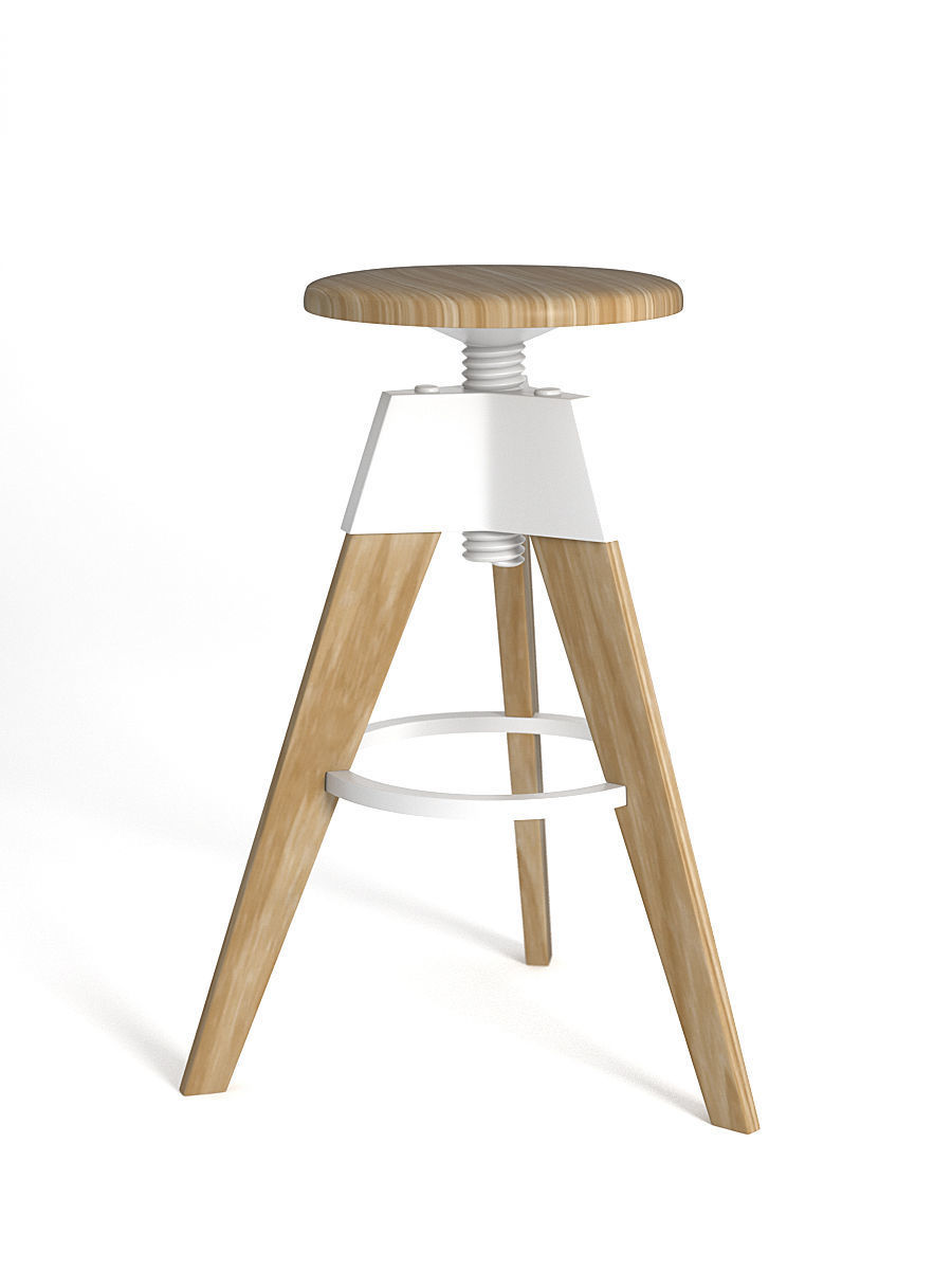 Bar stool 3D Model OBJ 3DS FBX C4D