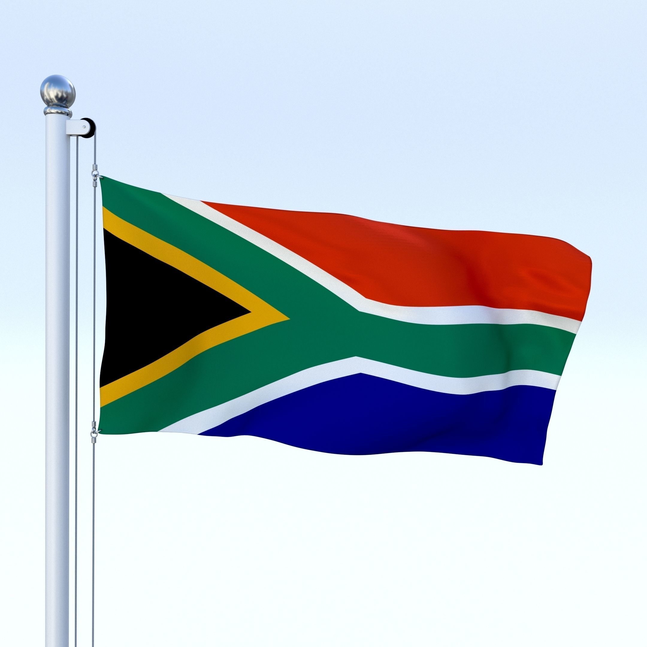 Sa Flag Animation 3D model Animated South Africa Flag VR / AR / low-poly animated | CGTrader