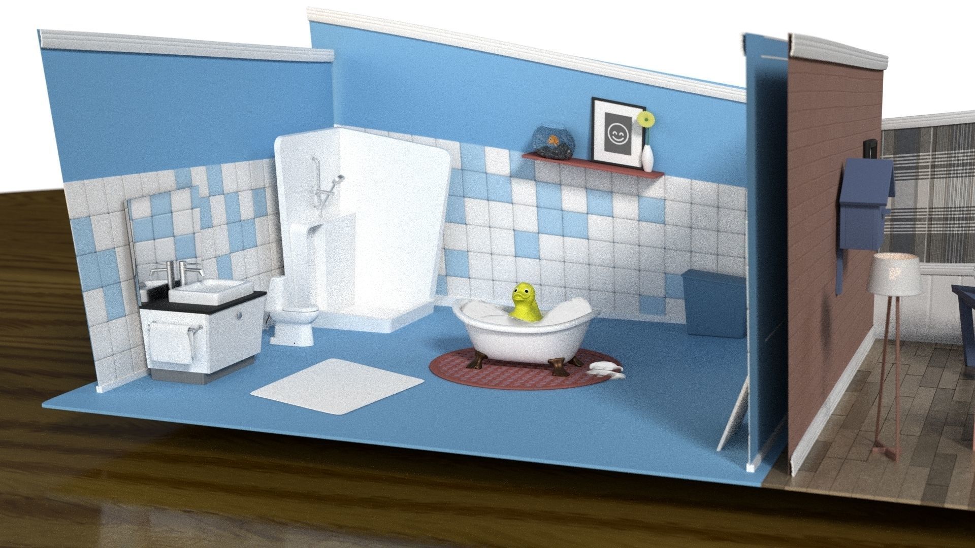 cartoon living room and bathroom set 3D model | CGTrader cartoon living room and bathroom set 3D model | CGTrader