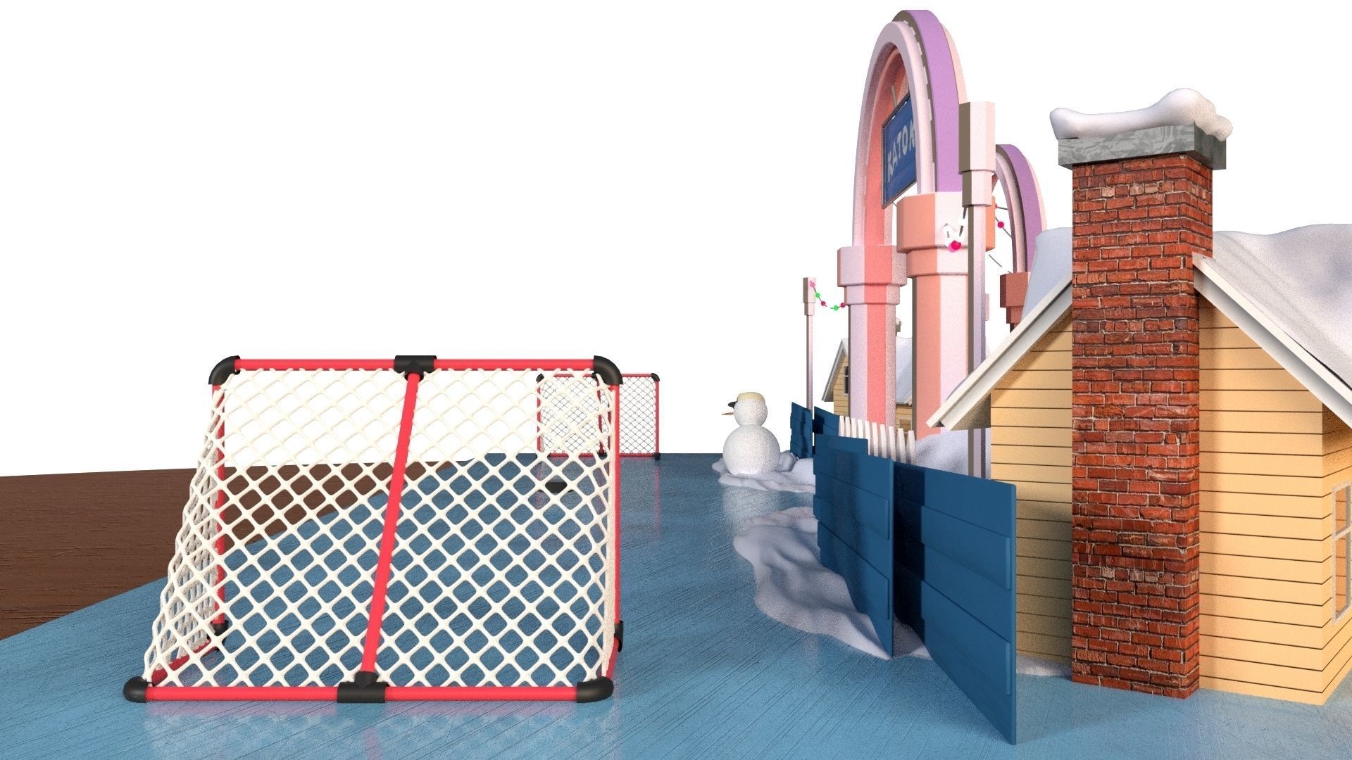 Cartoon ice rink 3D model CGTrader