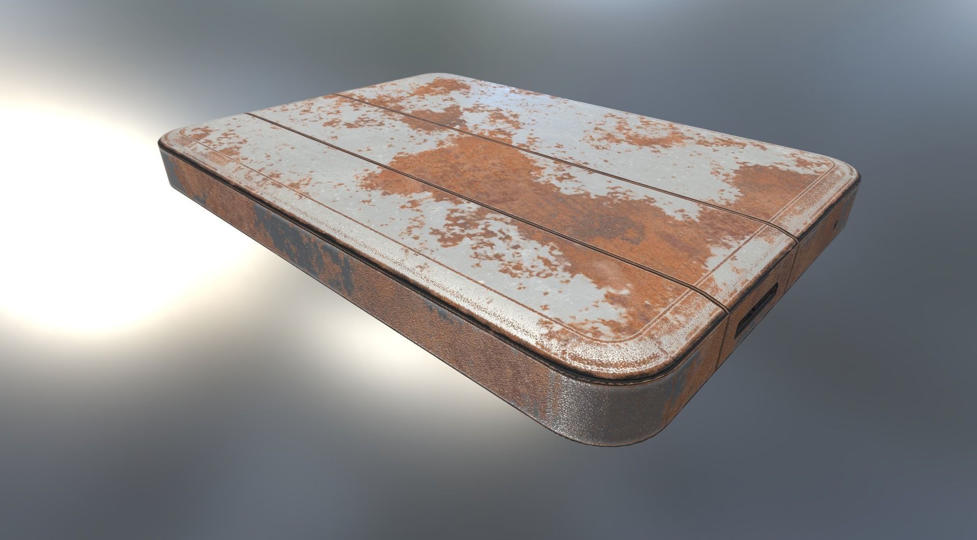 External Hard Drive Low Poly Rusty Version - Gameready - PBR