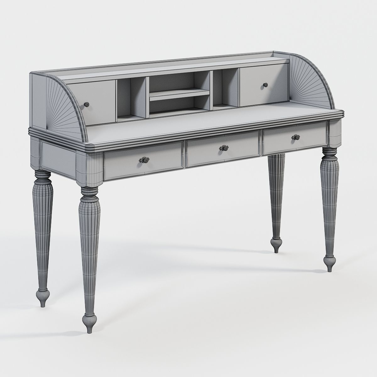 3d Ladys Writing Desk Hutch Cgtrader Ladys Writing Desk Hutch 3d Model Max Obj Fbx Unitypackage 3
