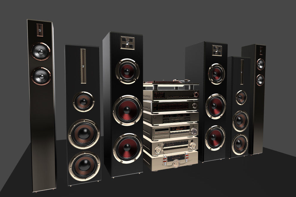 3D model HIFI Audio components pack VR / AR / lowpoly CGTrader