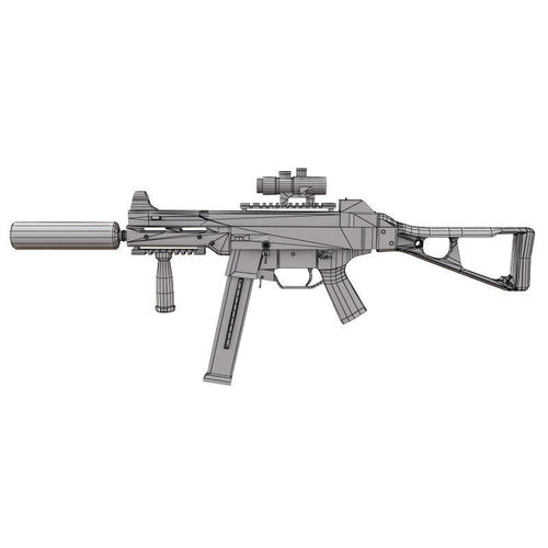 3D model UMP weapon VR / AR / low-poly MAX OBJ FBX TGA | CGTrader.com
