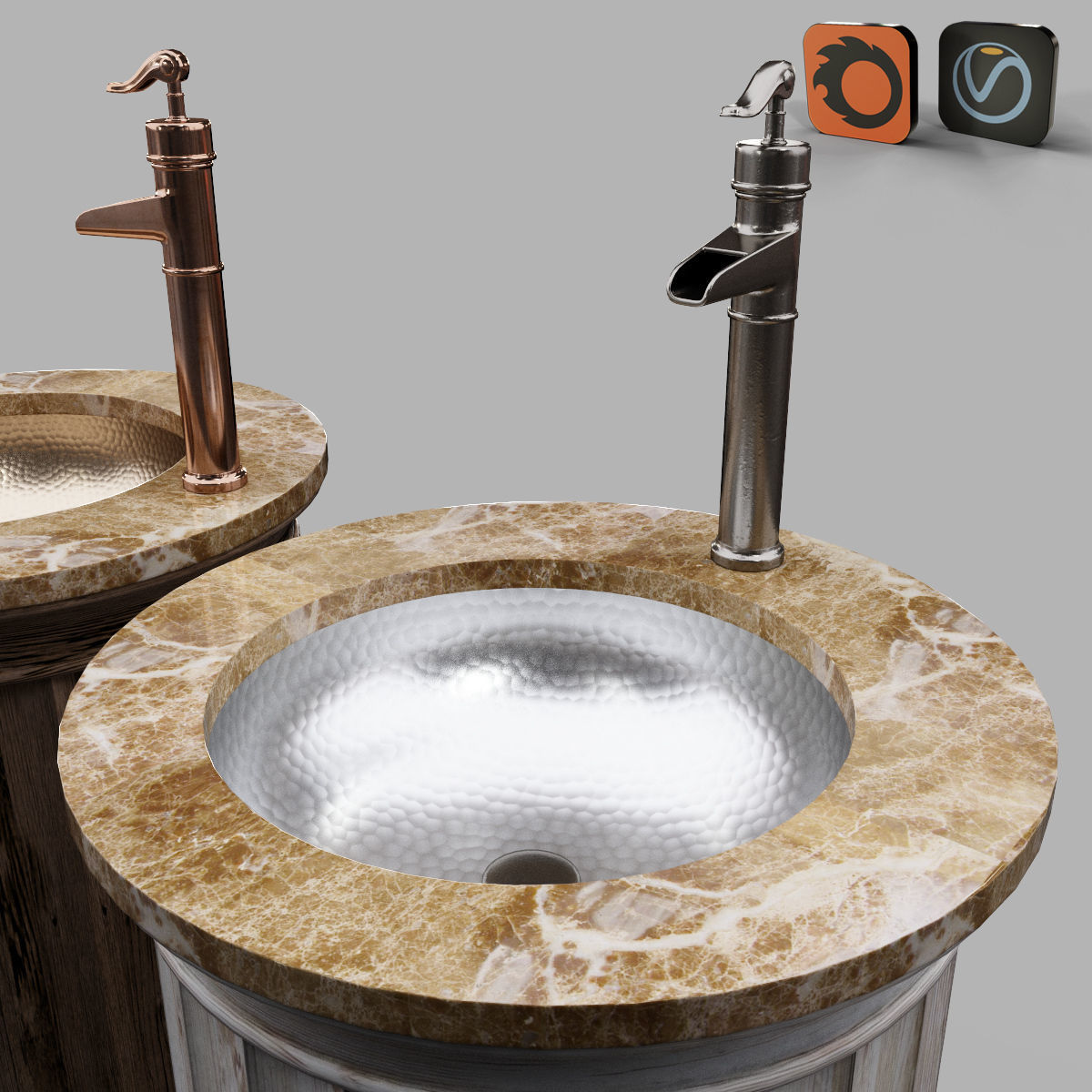 Column Pedestal Sink Chest 3D model CGTrader