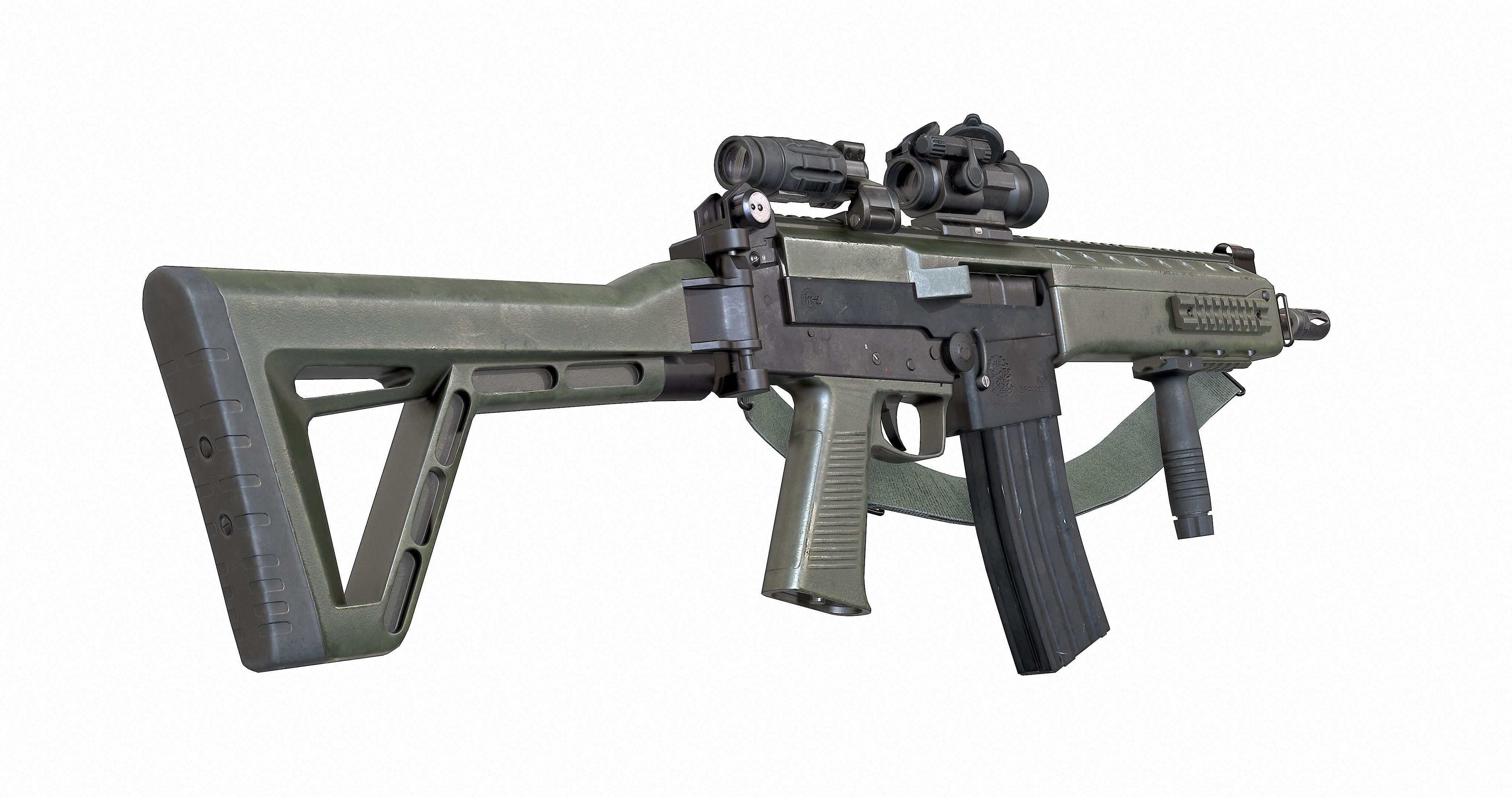 3D model Vertical Foregrip and Rifle Sling VR / AR / lowpoly CGTrader