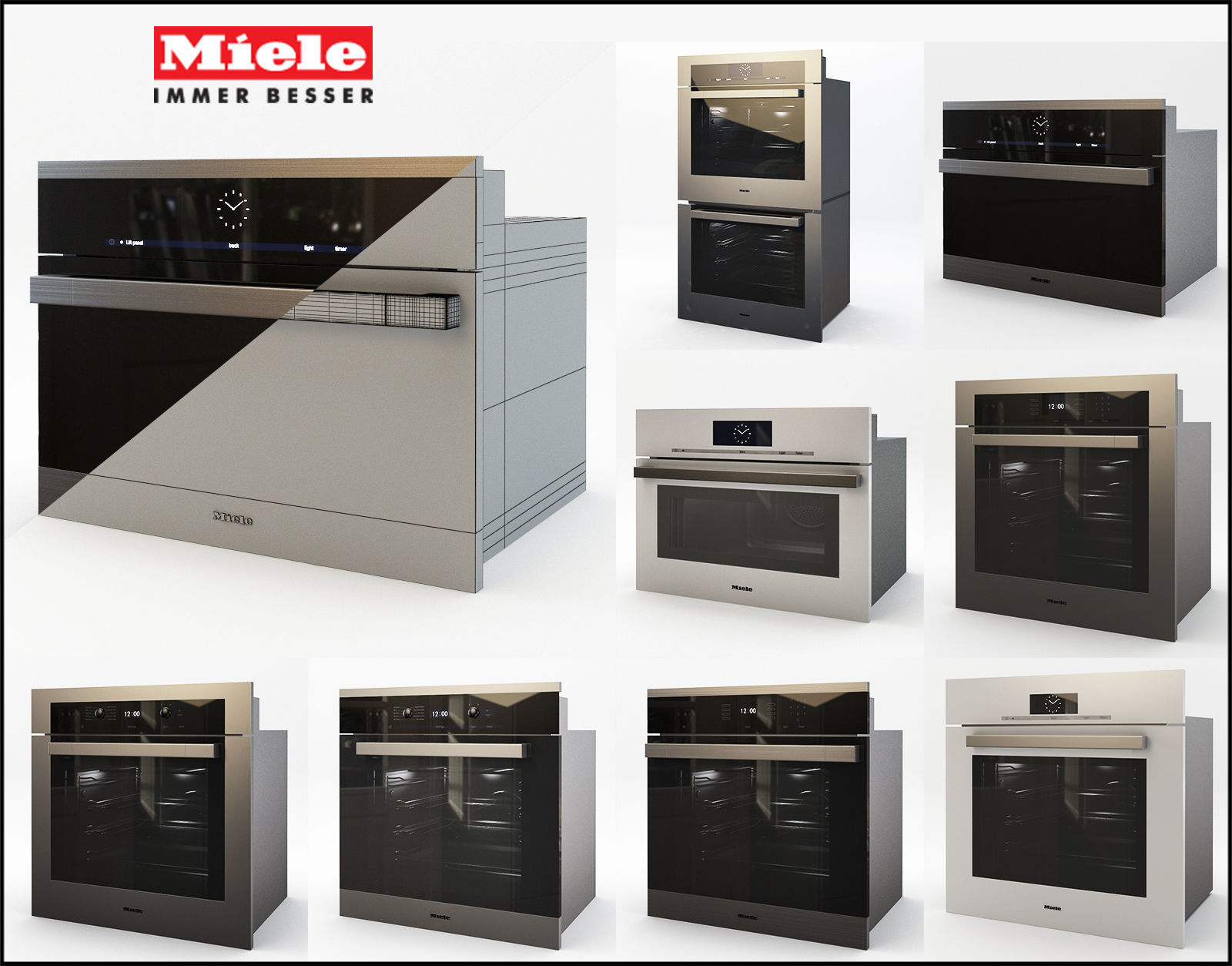 Miele 8 Wall Ovens 3D model CGTrader