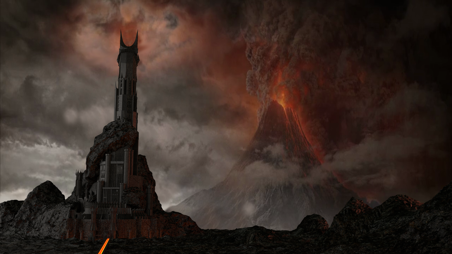 The Dark Tower of BaradDur 3D Model OBJ 3DS FBX BLEND DAE