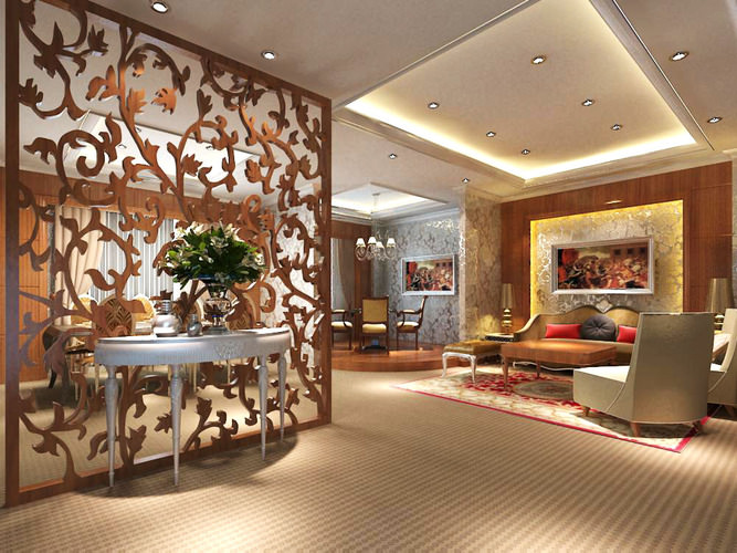 Exotic Bar with Exclusive Wooden Partition 3D model MAX