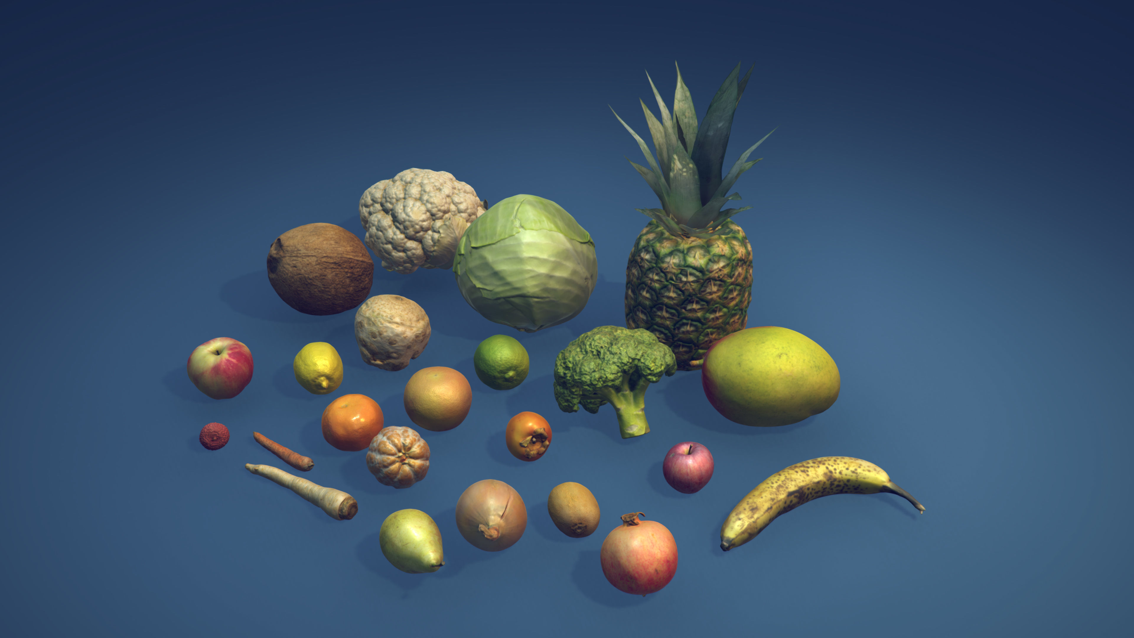 Photorealistic fruits and vegetables 3D model CGTrader