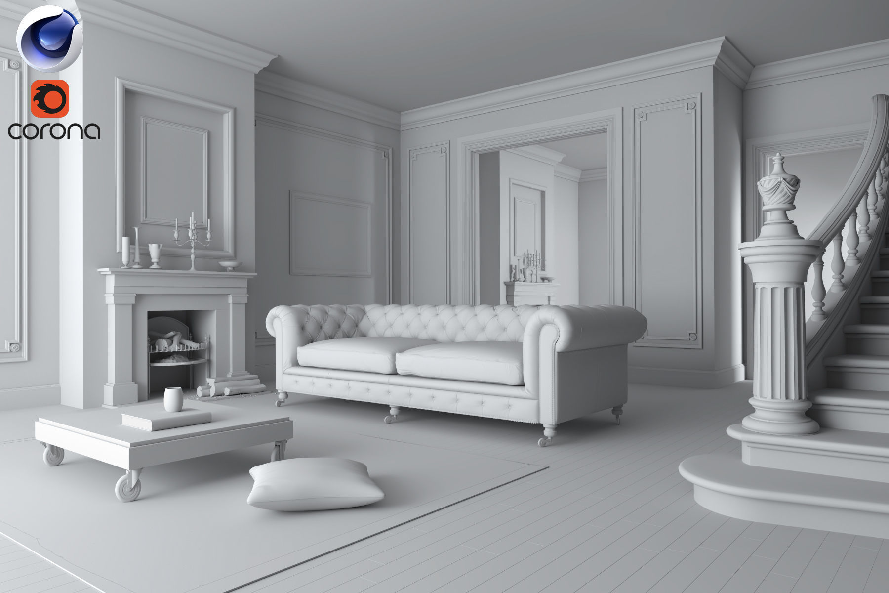 3d Living Room C4d R17 Corona Render Cgtrader Living Room C4d R17 Corona Render 3d Model 4