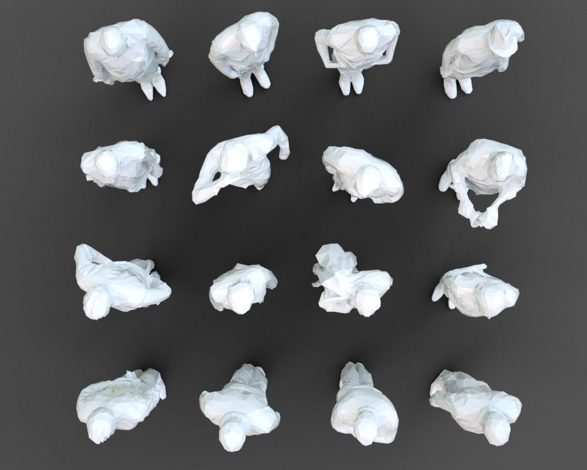 3D model Stylized Human Statues Pack VR / AR / low-poly | CGTrader