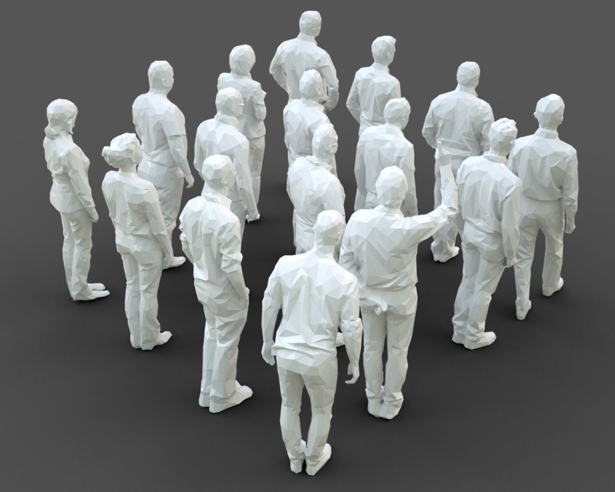 3D model 16 Stylized Human Statues Pack V3 VR / AR / low-poly | CGTrader