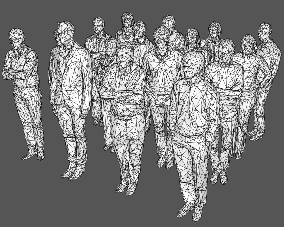 3D model 16 Stylized Human Statues Pack V6 VR / AR / low-poly | CGTrader