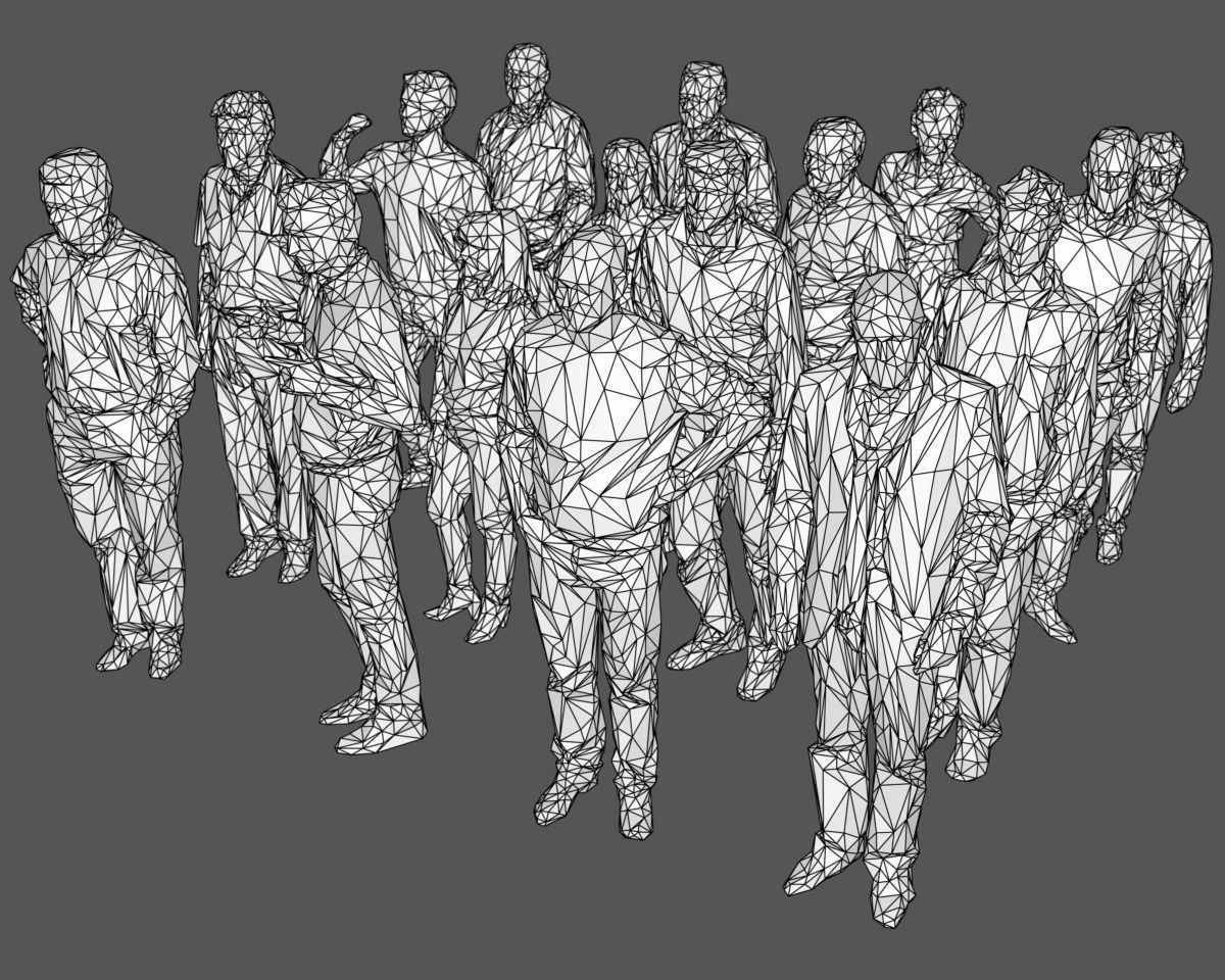 3D model 16 Stylized Human Statues Pack V9 VR / AR / low-poly | CGTrader