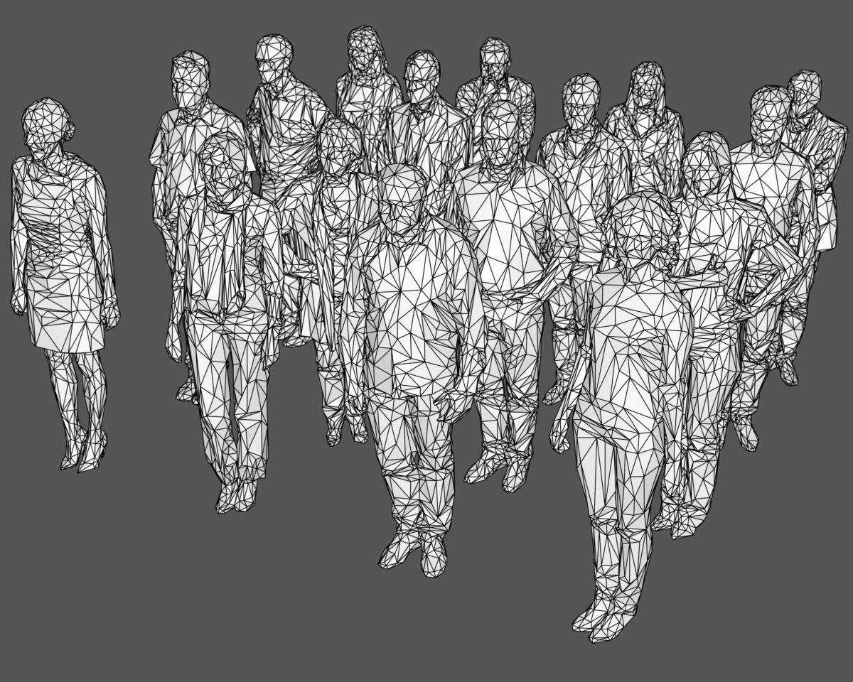 3D model 16 Stylized Human Statues Pack V12 VR / AR / low-poly | CGTrader
