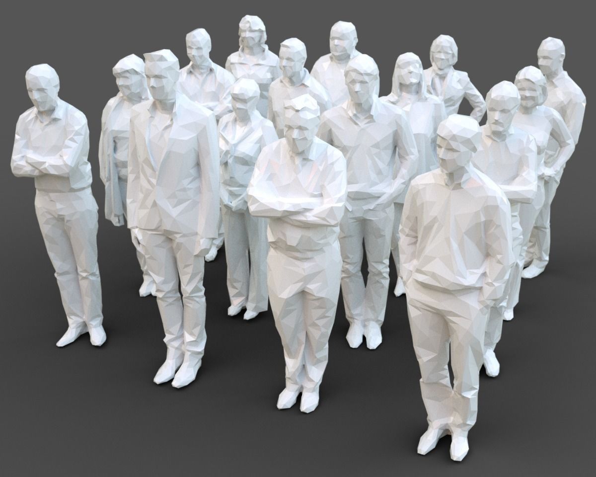 3D model 192 Stylized Human Statues Collection VR / AR / low-poly ...