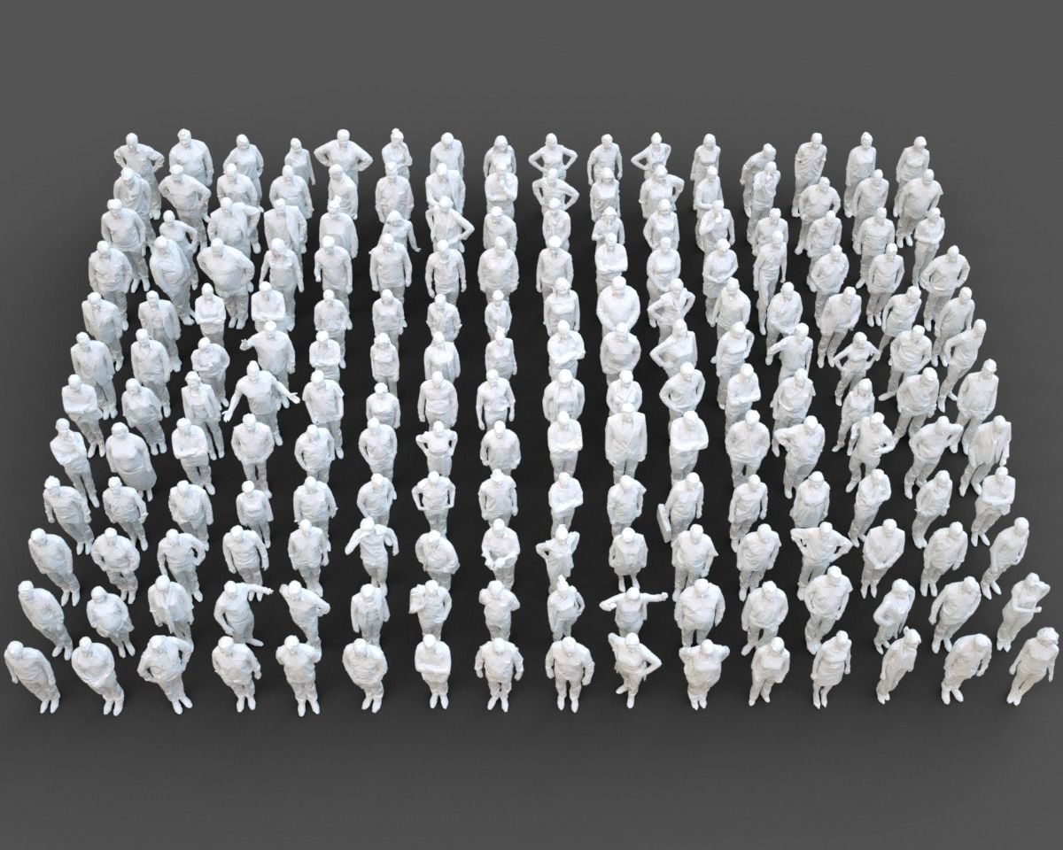 3D model 192 Stylized Human Statues Collection VR / AR / low-poly ...