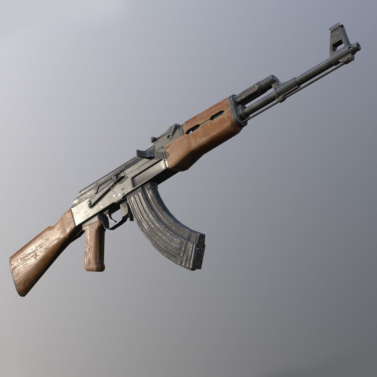 Lowpoly Kalashnikov Ak 47 Ault Model
