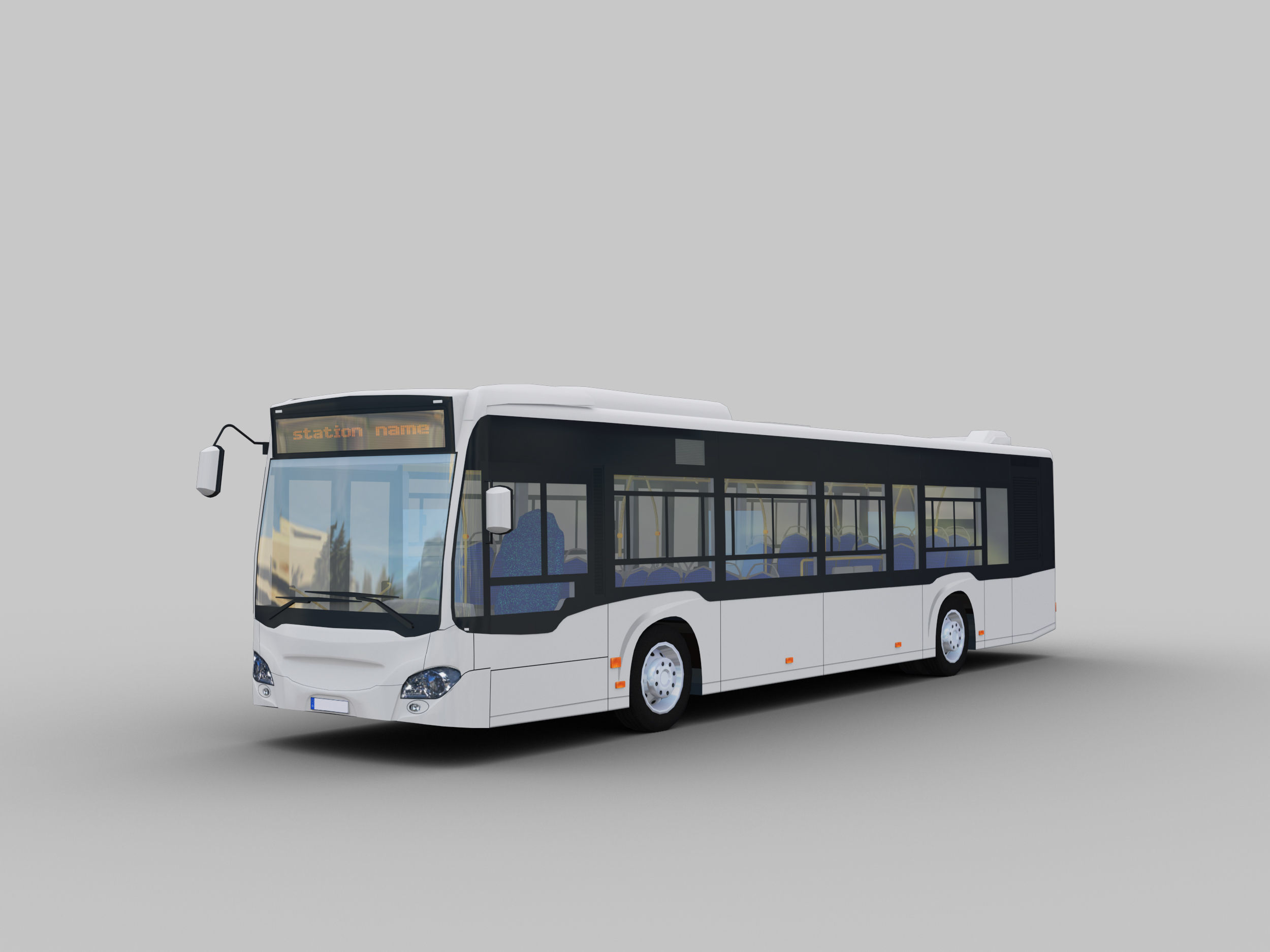 Lowpoly City Bus with interior