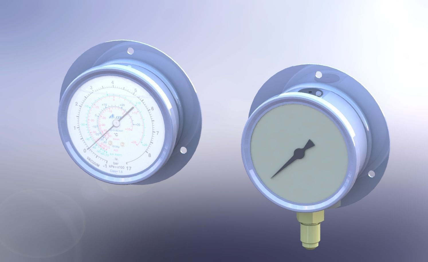 Manometer compound pressure and vacuum gauge 3D model MAX STL SLDPRT