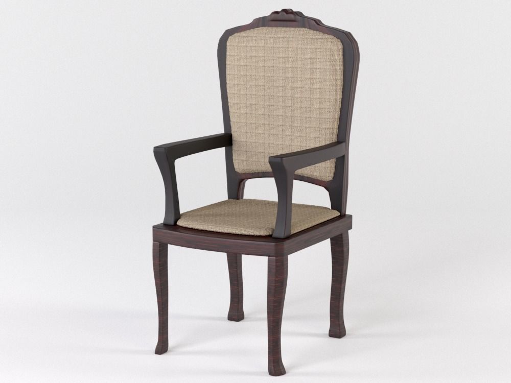 Wooden chair with upholstery