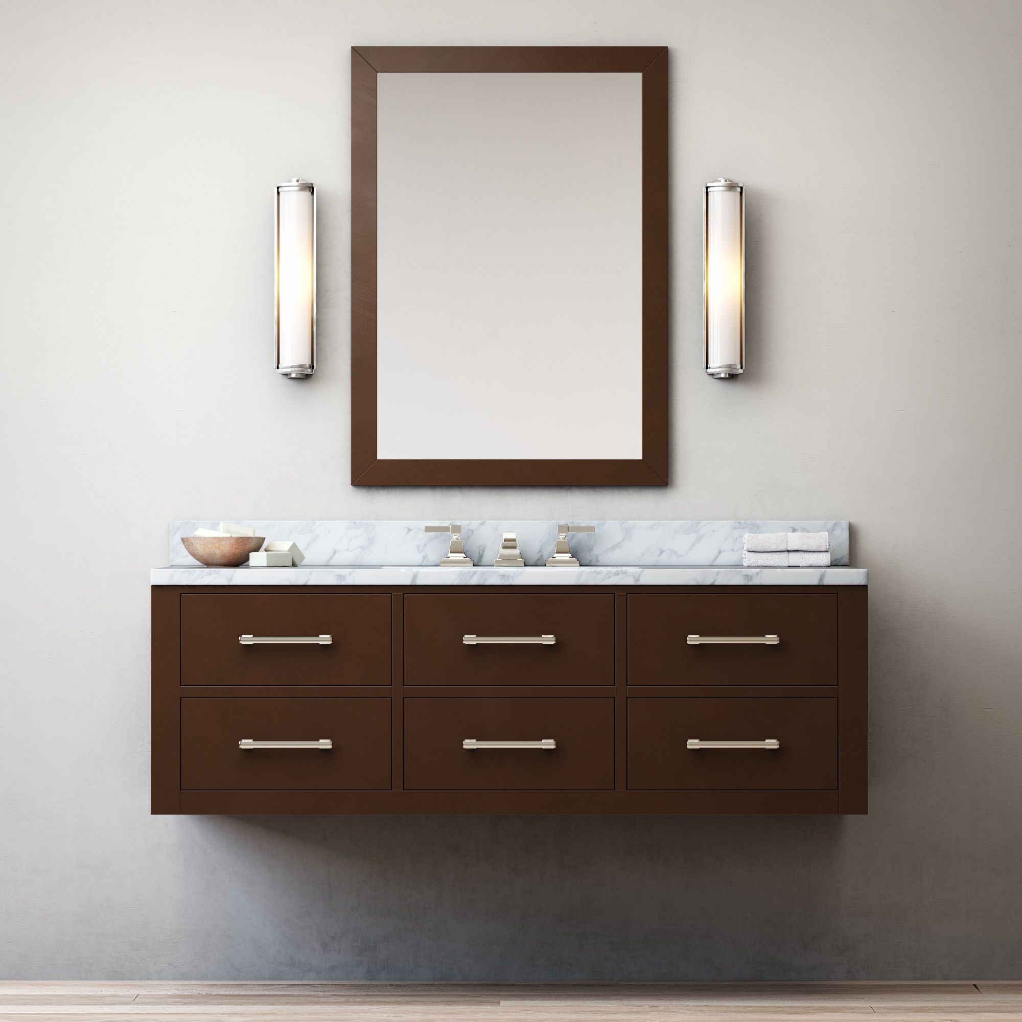 Rh Hutton Single Extra Wide Floating Vanity 3d Cgtrader Rh Hutton Single Extra Wide Floating Vanity 3d Model Max Obj 3ds Mtl Mat 2