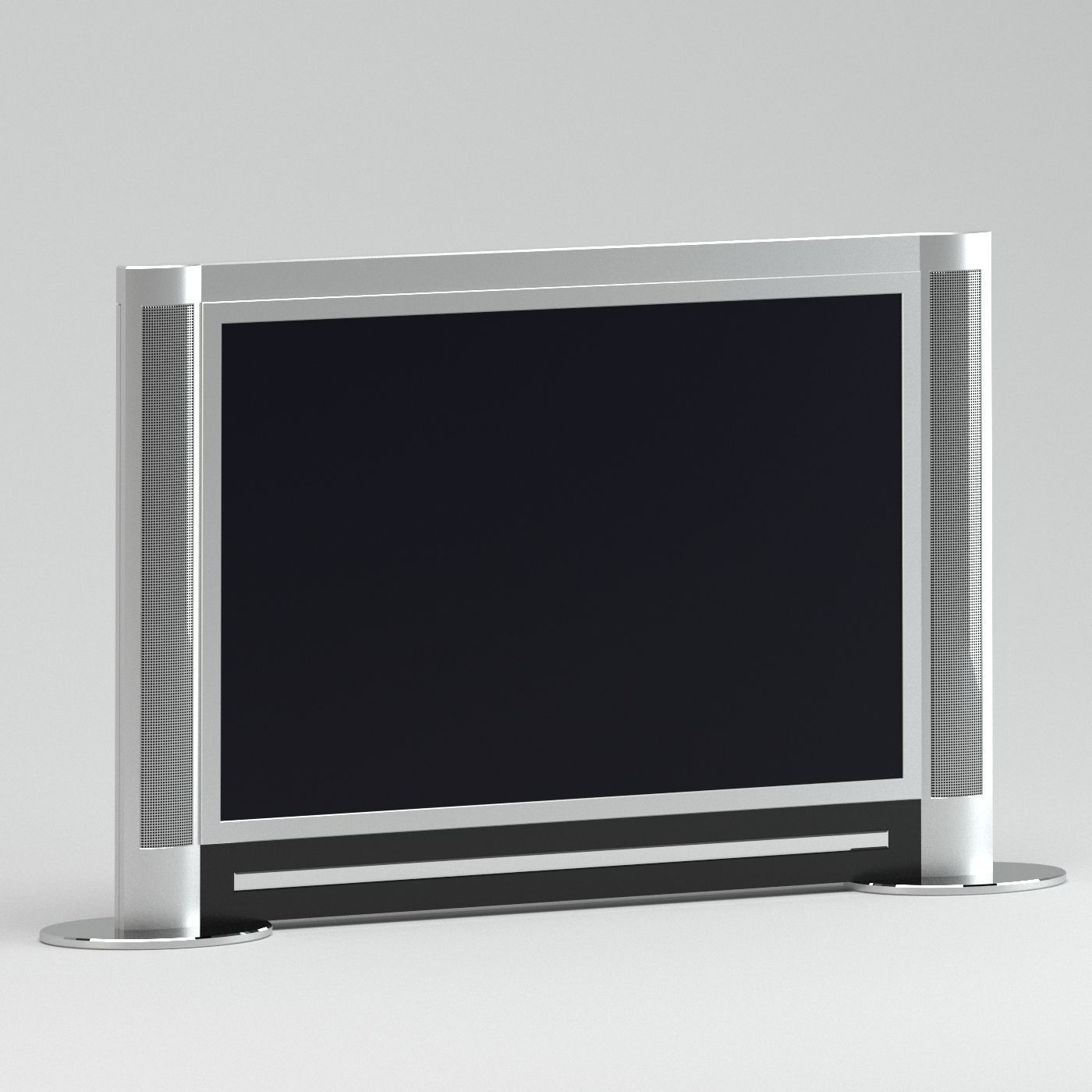 Silver TV LCD 3D model