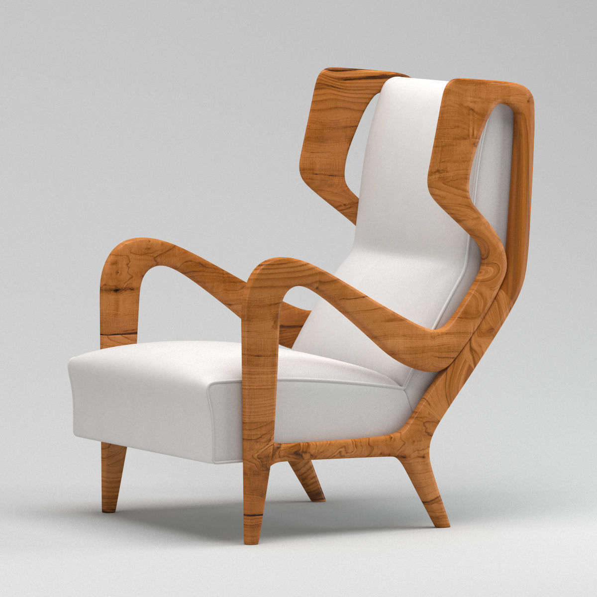 3d Model White Gio Ponti Wingback Cgtrader White Gio Ponti Wingback 3d Model Max Obj Fbx Mtl 3