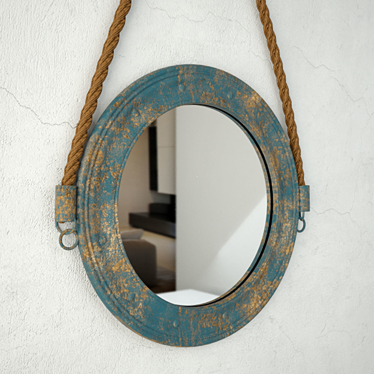 Round Blue Metal Mirror By Zara Home 3d Model Cgtrader Round Blue Metal Mirror By Zara Home 3d Model Max Fbx Unitypackage 2