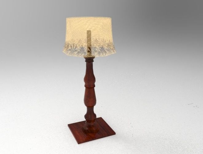 3d Model Table Lamp With Shade Cgtrader Table Lamp With Shade 3d Model Low Poly Fbx 1