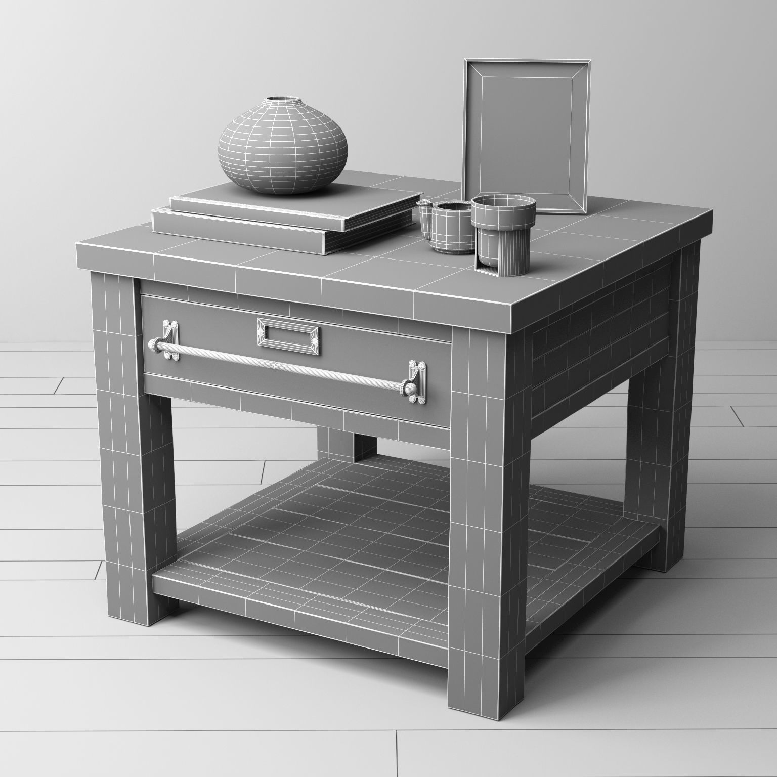 Zinc Top Mercantile Side Table 3d Cgtrader Zinc Top Mercantile Side Table 3d Model Max Obj 3ds Fbx Mtl Mat 6