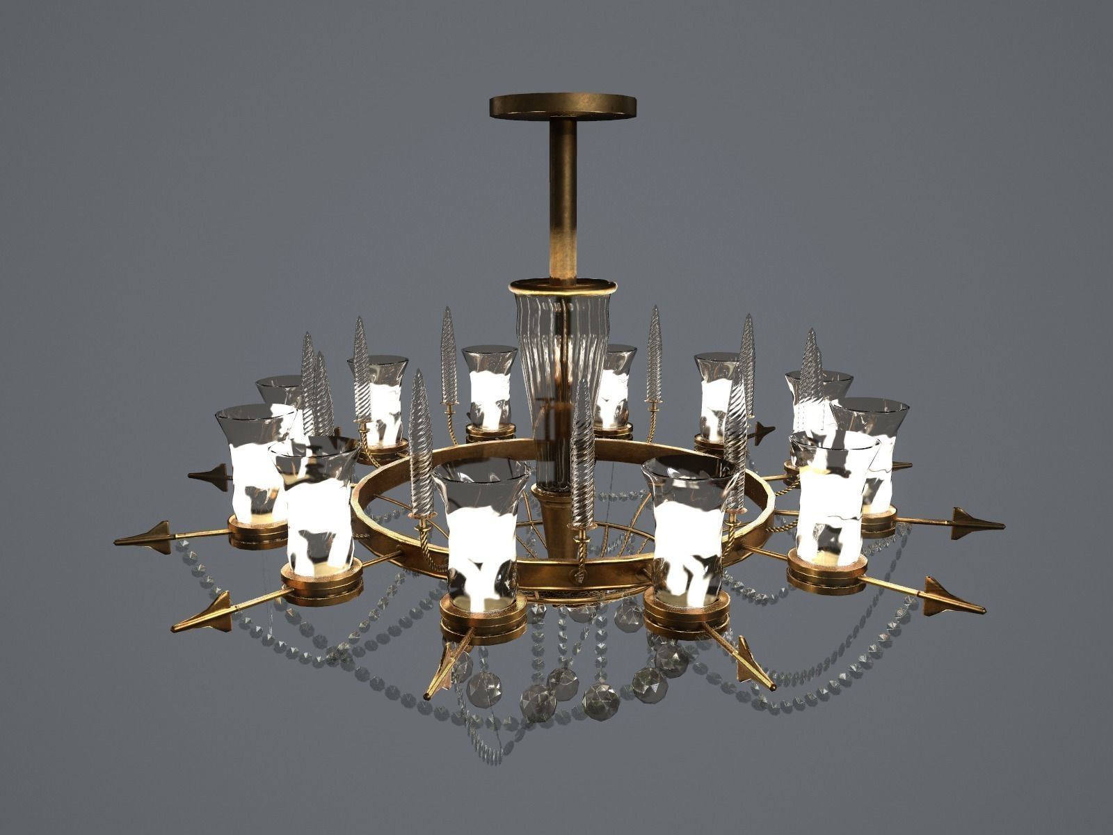 3D model realtime lighting Chandelier CGTrader