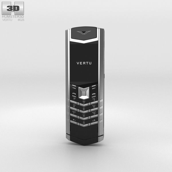 Vertu Signature Stainless Steel Black Leather